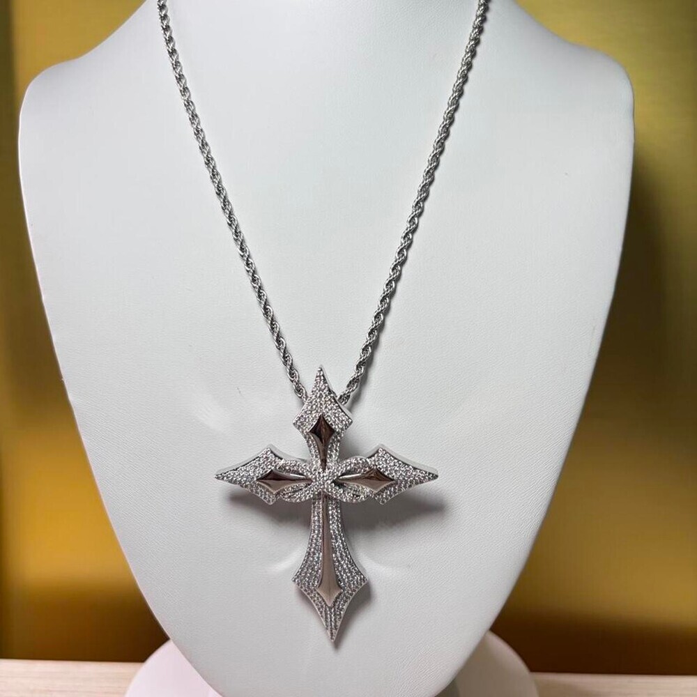 Silver Cross Necklace With 20 Inch 09 F 9